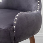Gray 23  Polyester Upholstered Accent Chair with Rubberwood Legs