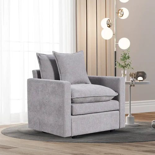 33.07  Upholstered Arm Chair with Solid Wood Frame