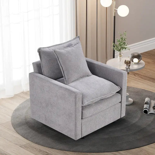 33.07  Upholstered Arm Chair with Solid Wood Frame