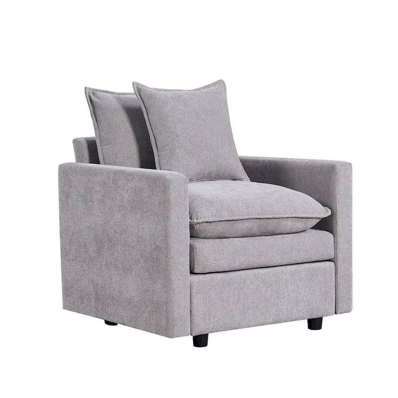 33.07  Upholstered Arm Chair with Solid Wood Frame