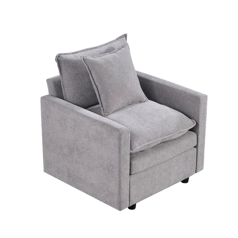 33.07  Upholstered Arm Chair with Solid Wood Frame
