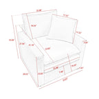 33.07  Upholstered Arm Chair with Solid Wood Frame