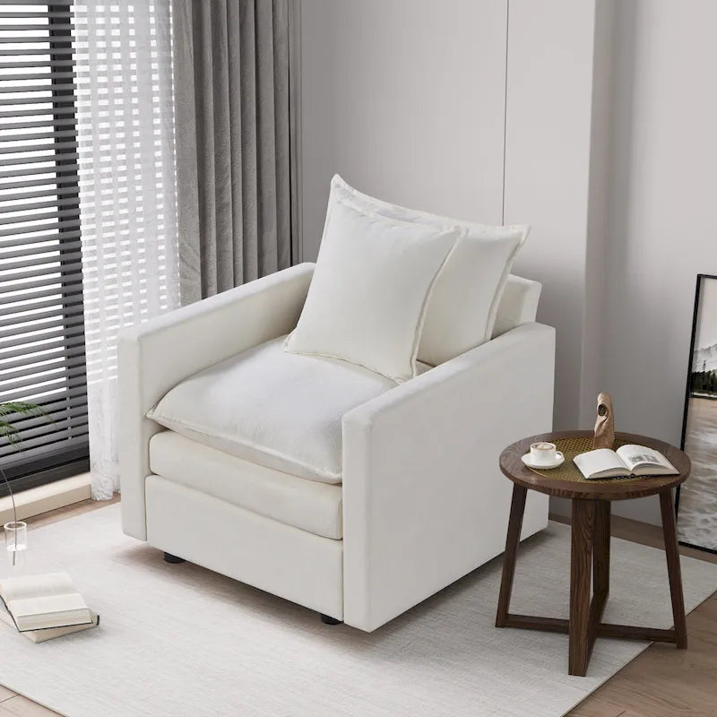 33.07  Upholstered Arm Chair with Solid Wood Frame