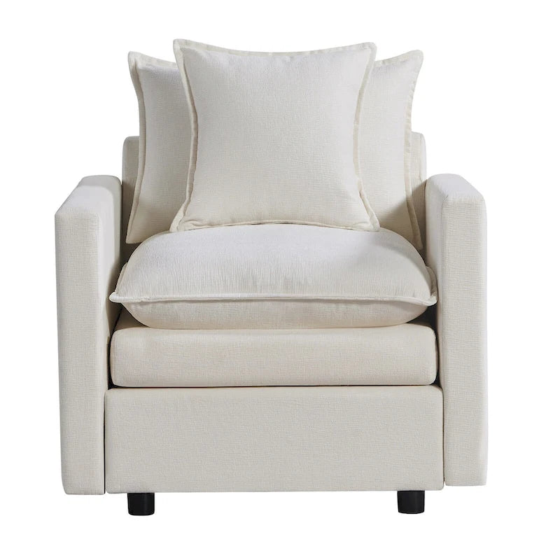 33.07  Upholstered Arm Chair with Solid Wood Frame