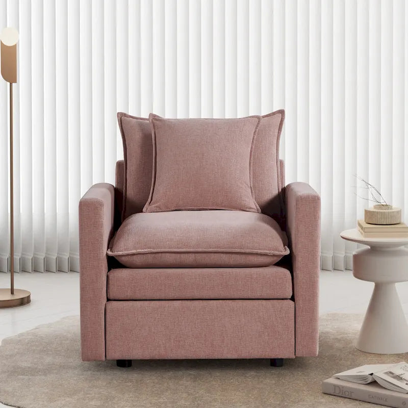 33.07  Upholstered Arm Chair with Solid Wood Frame