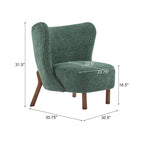 Camille Modern Upholstered Armless Accent Chair with Plush Seating and Solid Wood Frame