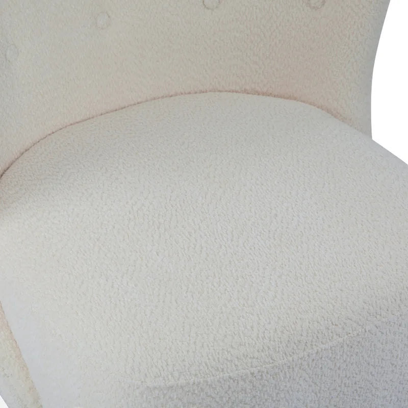 Camille Modern Upholstered Armless Accent Chair with Plush Seating and Solid Wood Frame