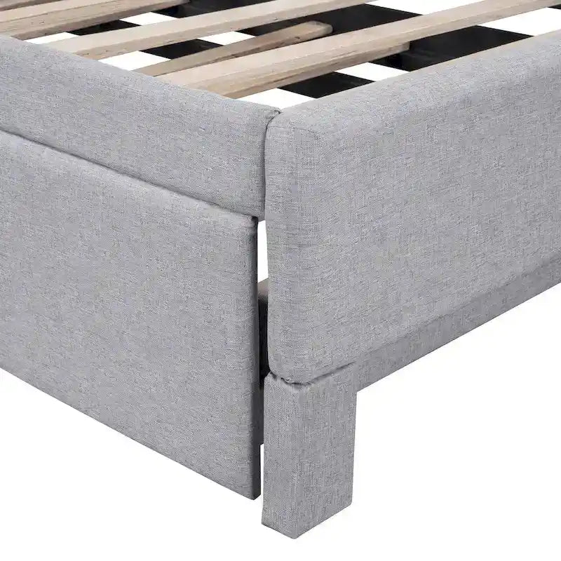 Twin L-Shaped Daybed with Pop-Up Trundle