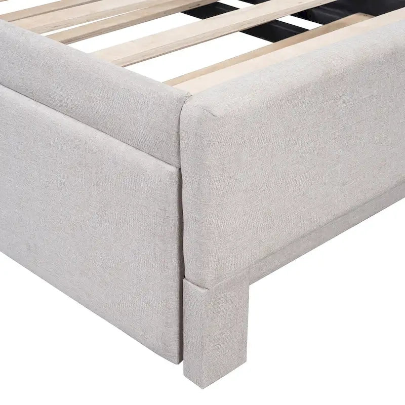 Twin L-Shaped Daybed with Pop-Up Trundle