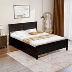 Full Size Wooden Bed Frame with 2 Storage Drawers & Under-bed