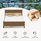 Full Size Wooden Bed Frame with 2 Storage Drawers & Under-bed