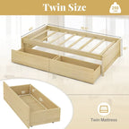 Twin Size Captain Bed w/ 2 Drawers Slats Support Twin Daybed