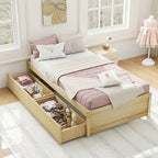 Twin Size Captain Bed w/ 2 Drawers Slats Support Twin Daybed