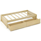 Twin Size Captain Bed w/ 2 Drawers Slats Support Twin Daybed