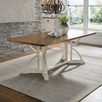 Eleanor 78-inch Oak Top Dining Table with Interlocking Base