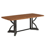 Eleanor 78-inch Oak Top Dining Table with Interlocking Base