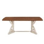 Eleanor 78-inch Oak Top Dining Table with Interlocking Base
