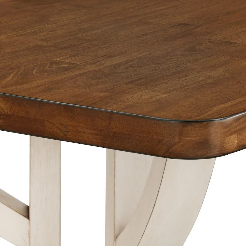 Eleanor 78-inch Oak Top Dining Table with Interlocking Base
