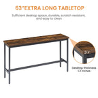 Rustic-Style Rectangular Dining Table with PU Leather Bar Stools