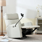Grey Power Recliner with Swivel, USB Ports & Adjustable Footrest