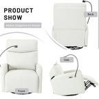 Grey Power Recliner with Swivel, USB Ports & Adjustable Footrest
