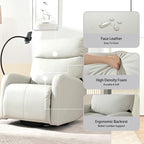 Grey Power Recliner with Swivel, USB Ports & Adjustable Footrest