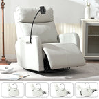 Grey Power Recliner with Swivel, USB Ports & Adjustable Footrest