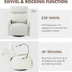 Grey Power Recliner with Swivel, USB Ports & Adjustable Footrest