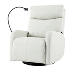 Grey Power Recliner with Swivel, USB Ports & Adjustable Footrest