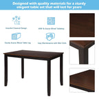 Black 5-Piece Wooden Dining Table Set with Rectangular Table & 4 Chairs