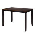 Black 5-Piece Wooden Dining Table Set with Rectangular Table & 4 Chairs