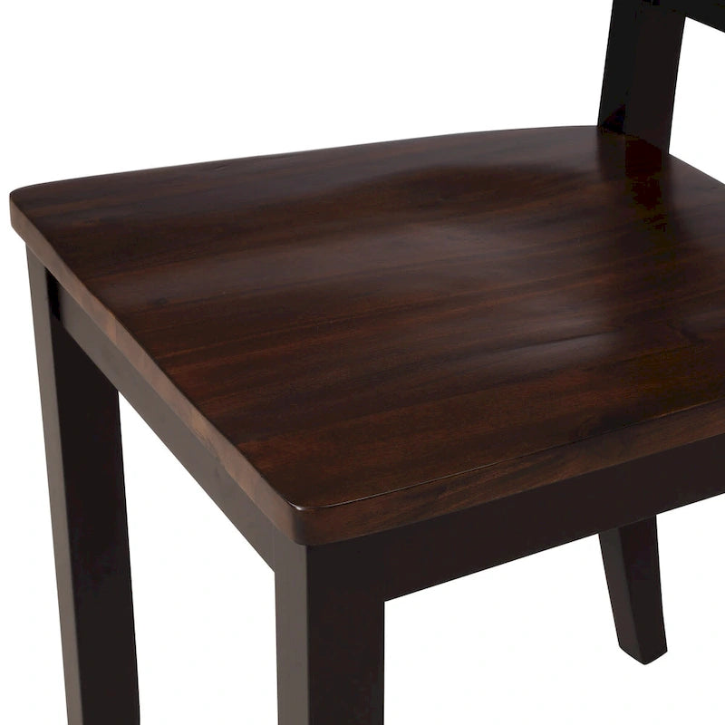 Black 5-Piece Wooden Dining Table Set with Rectangular Table & 4 Chairs