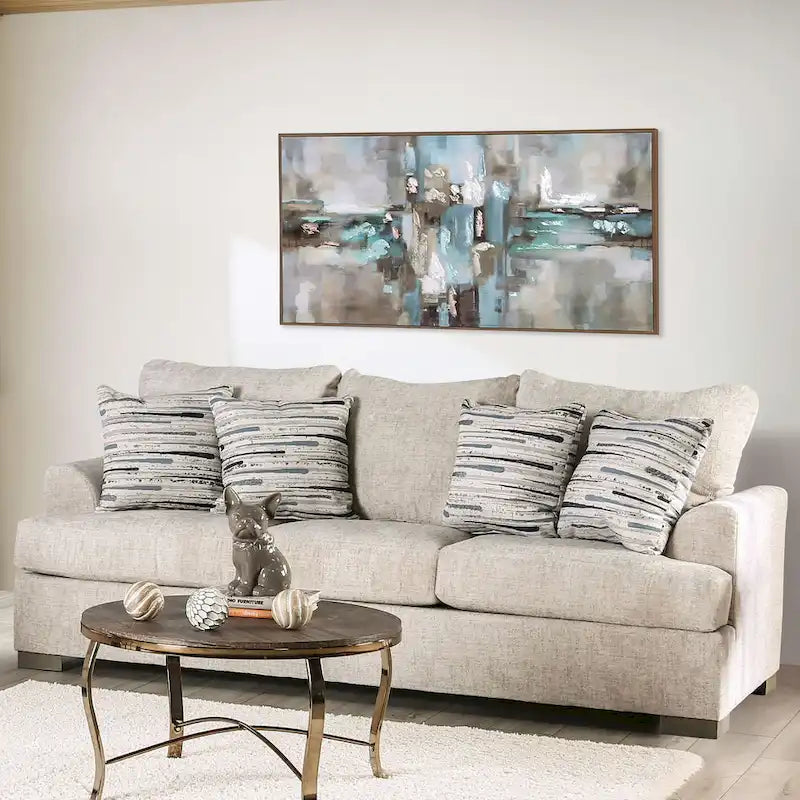 Nort Transitional Fabric Upholstered Flared Arms 2-Piece Sofa Set
