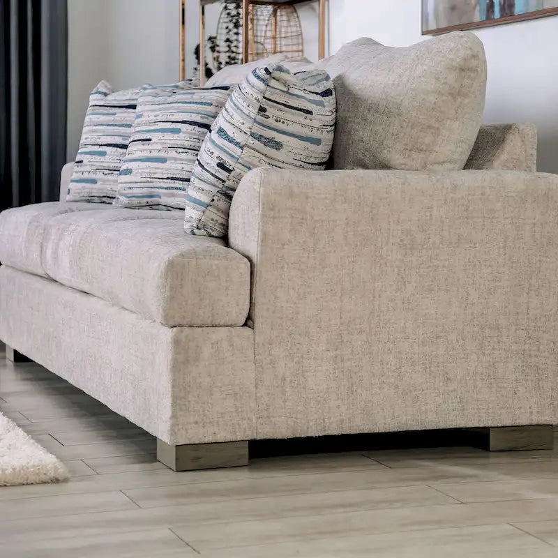 Nort Transitional Fabric Upholstered Flared Arms 2-Piece Sofa Set