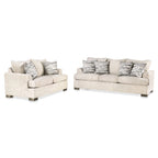 Nort Transitional Fabric Upholstered Flared Arms 2-Piece Sofa Set