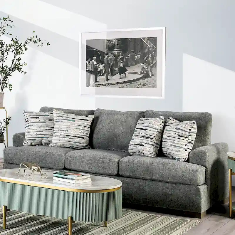 Nort Transitional Fabric Upholstered Flared Arms 2-Piece Sofa Set
