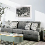 Nort Transitional Fabric Upholstered Flared Arms 2-Piece Sofa Set