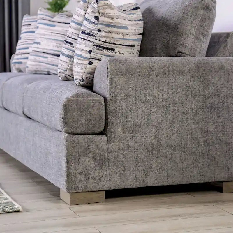 Nort Transitional Fabric Upholstered Flared Arms 2-Piece Sofa Set