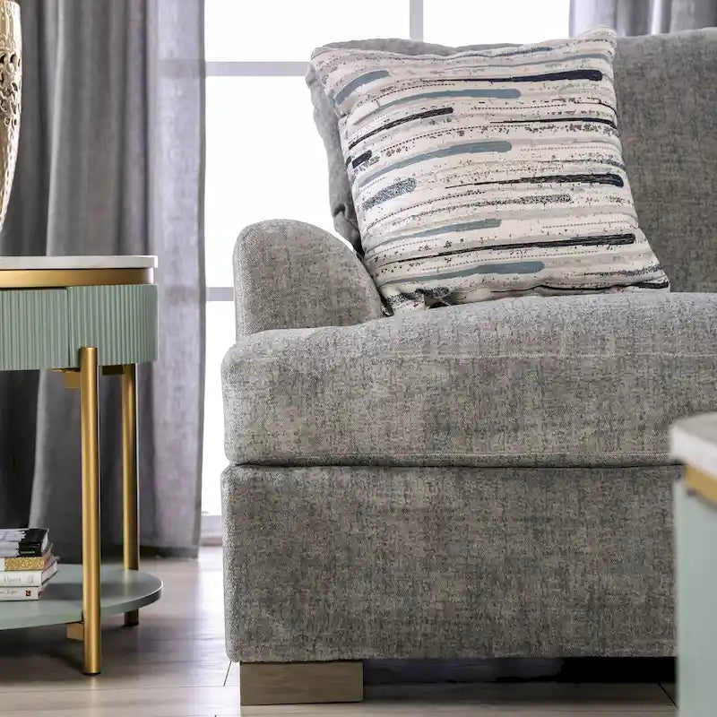 Nort Transitional Fabric Upholstered Flared Arms 2-Piece Sofa Set