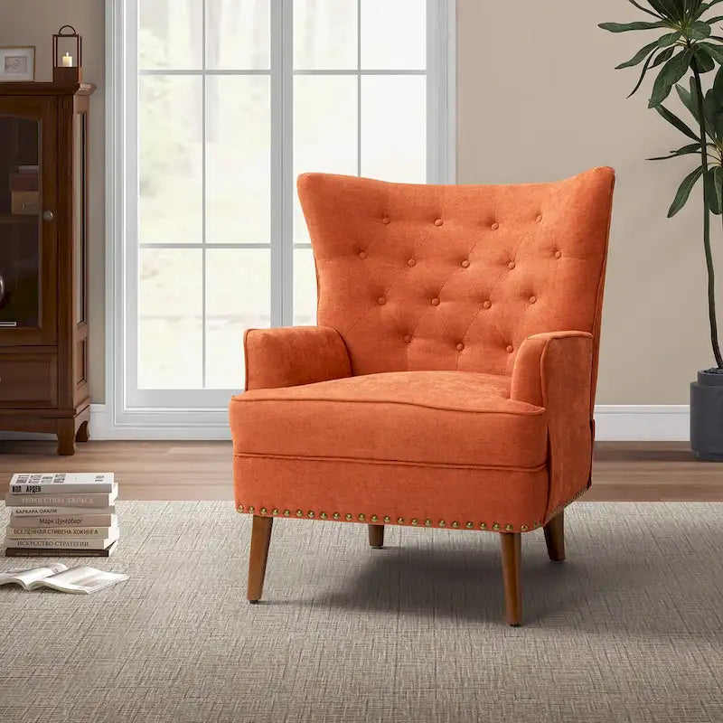 Alpheus Accent Armchair with Nailhead Trim by HULALA HOME