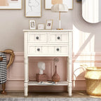 Wooden Console Table, Sofa Table with Storage Drawers and Shelf