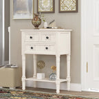 Wooden Console Table, Sofa Table with Storage Drawers and Shelf