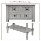 Wooden Console Table, Sofa Table with Storage Drawers and Shelf