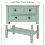 Wooden Console Table, Sofa Table with Storage Drawers and Shelf