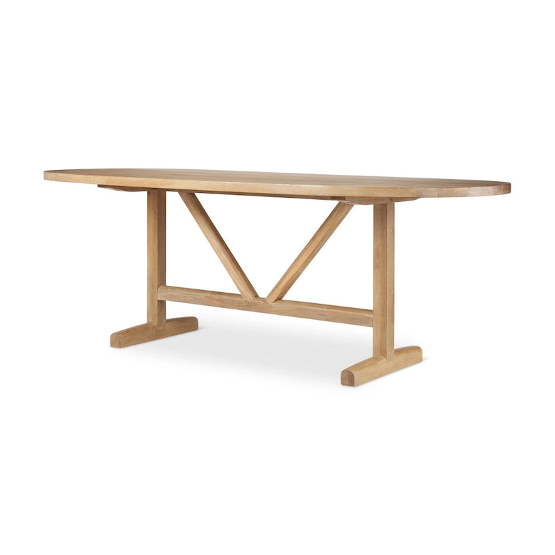 Viktor 84  Light Brown Solid Wood Dining Table - 84 L x 42 W x 30 H