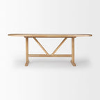 84  Light Brown Solid Wood Dining Table - 84 L x 42 W x 30 H