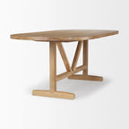 84  Light Brown Solid Wood Dining Table - 84 L x 42 W x 30 H