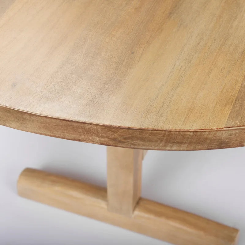 84  Light Brown Solid Wood Dining Table - 84 L x 42 W x 30 H