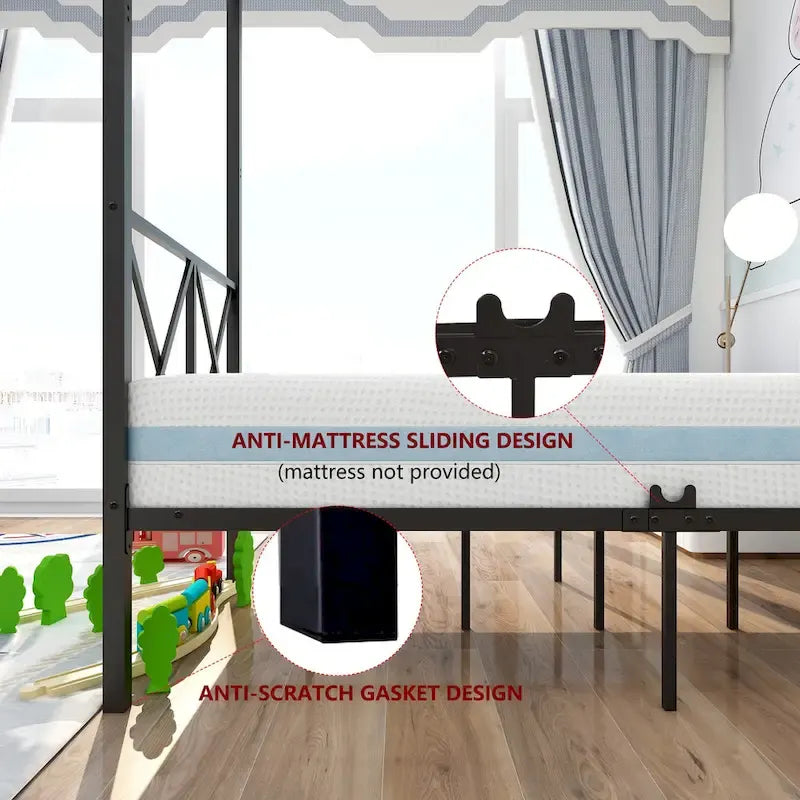 Metal Canopy Bed Frame Platform Bed Frame