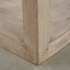 Peking Grand Framed Square Side Table, 22 Inch Tall, Weathered White Wash Finish